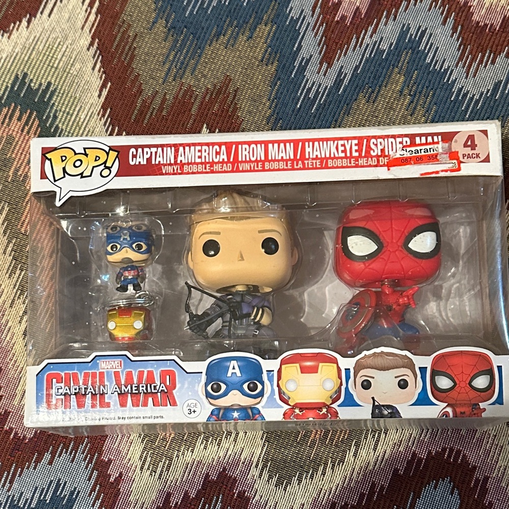 Funko Pop! Marvel Civil War 4-Pack with Red, Blue, and Black Figures